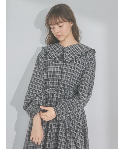 merry jenny(メリージェニー)の「フリルカラーチェックワンピース(ワンピース・レディース・ブラック/ピンク/グリーン・FREE)」の15枚目の写真