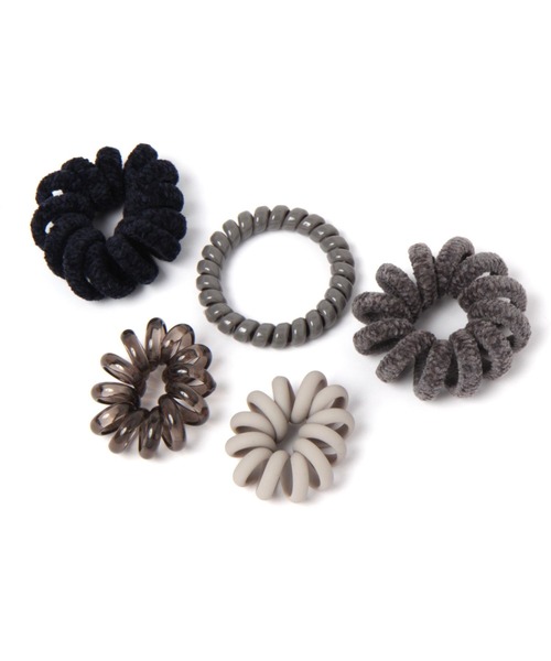 LEPSIM（レプシィム）の「5セットグルグルヘアゴム　179758（ヘアゴム・レディース・ブラウン/カーキ/グレー・ONE SIZE）」の2枚目の写真