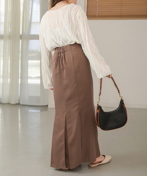 Bab（バブ）の「シワシワトップス（Tシャツ/カットソー・レディース・ブラック/アイボリー/ライトグリーン/パープル/ベージュ・FREE）」の12枚目の写真