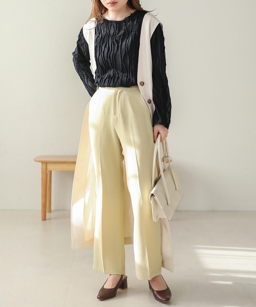 Bab（バブ）の「シワシワトップス（Tシャツ/カットソー・レディース・ブラック/アイボリー/ライトグリーン/パープル/ベージュ・FREE）」の15枚目の写真