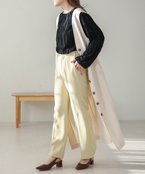 Bab（バブ）の「シワシワトップス（Tシャツ/カットソー・レディース・ブラック/アイボリー/ライトグリーン/パープル/ベージュ・FREE）」の16枚目の写真