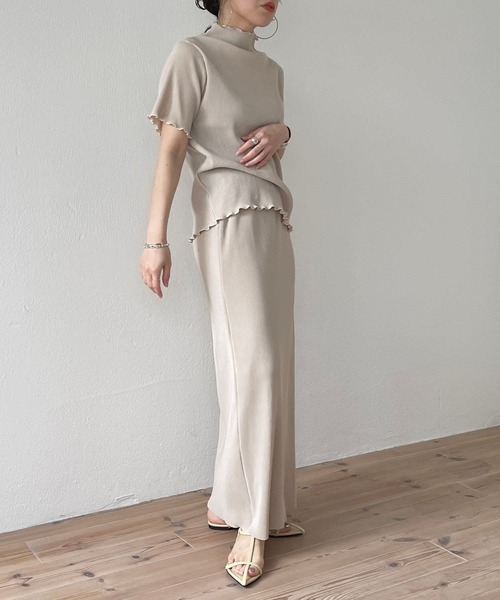 wee9s(ウィークス)の「super stretch pleats tops / スーパーストレッチプリーツトップス(シャツ/ブラウス・レディース・アイボリー/ブルー/ブラック・FREE)」の21枚目の写真
