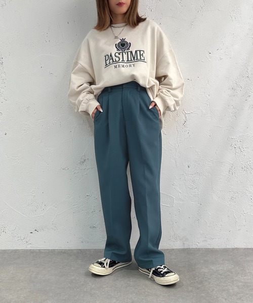 apres jour mignon（アプレジュールミニョン）の「カラーゆるテーパードパンツ【ZOZOTOWN限定アイテム】（その他パンツ・レディース・ピンク/オレンジ/ブルー/グリーン・SMALL/MEDIUM/X-LARGE）」の6枚目の写真