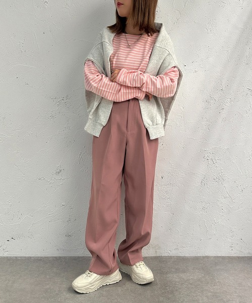 apres jour mignon（アプレジュールミニョン）の「カラーゆるテーパードパンツ【ZOZOTOWN限定アイテム】（その他パンツ・レディース・ピンク/オレンジ/ブルー/グリーン・SMALL/MEDIUM/X-LARGE）」の7枚目の写真