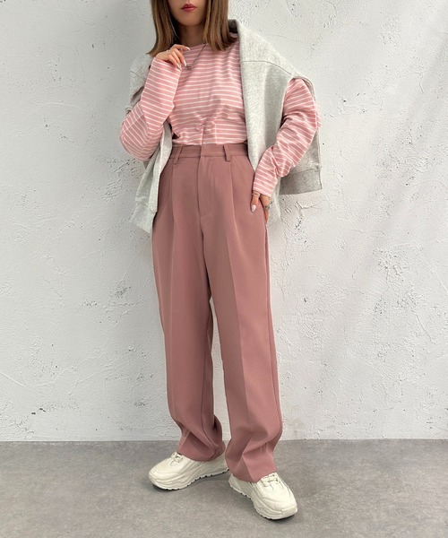 apres jour mignon（アプレジュールミニョン）の「カラーゆるテーパードパンツ【ZOZOTOWN限定アイテム】（その他パンツ・レディース・ピンク/オレンジ/ブルー/グリーン・SMALL/MEDIUM/X-LARGE）」の20枚目の写真