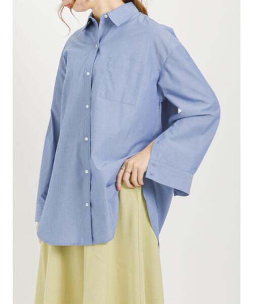 Te chichi（テチチ）の「スリットスリーブレギュラーシャツ（シャツ/ブラウス・レディース・ブルー/ネイビー/オフホワイト・ﾌﾘ-）」の4枚目の写真