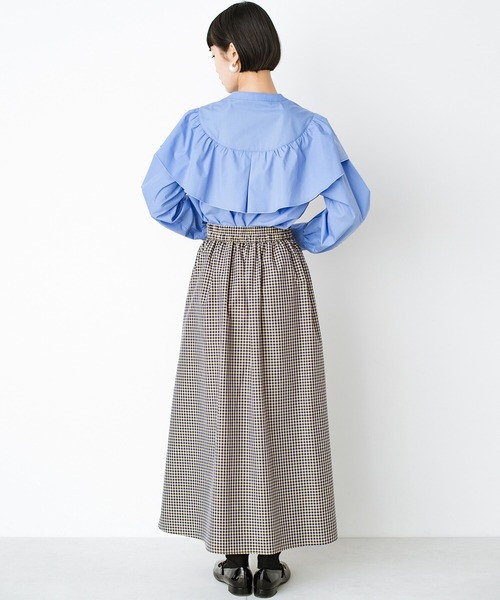 haco!(ハコ)の「気がねなくラクさせてくれる甘やかしフレアースカート by que made me(スカート・レディース・ベージュ系その他/ブルー系その他・SMALL/MEDIUM/LARGE/X-LARGE)」の15枚目の写真