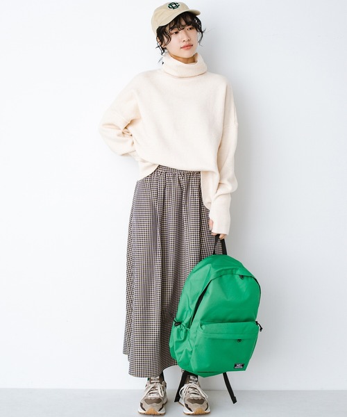 haco!(ハコ)の「気がねなくラクさせてくれる甘やかしフレアースカート by que made me(スカート・レディース・ベージュ系その他/ブルー系その他・SMALL/MEDIUM/LARGE/X-LARGE)」の3枚目の写真