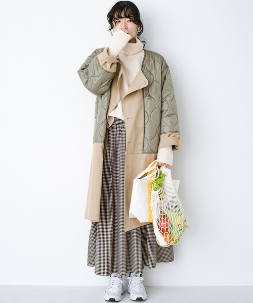 haco!(ハコ)の「気がねなくラクさせてくれる甘やかしフレアースカート by que made me(スカート・レディース・ベージュ系その他/ブルー系その他・SMALL/MEDIUM/LARGE/X-LARGE)」の11枚目の写真