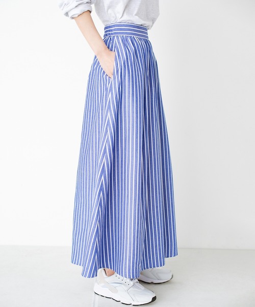 haco!(ハコ)の「気がねなくラクさせてくれる甘やかしフレアースカート by que made me(スカート・レディース・ベージュ系その他/ブルー系その他・SMALL/MEDIUM/LARGE/X-LARGE)」の17枚目の写真