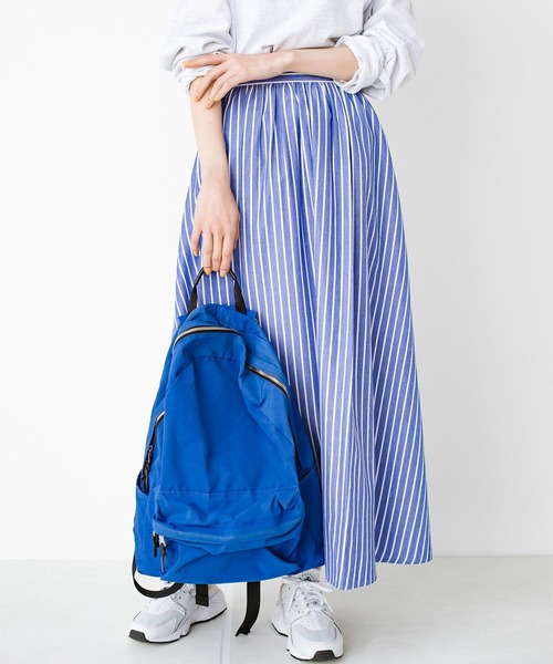 haco!(ハコ)の「気がねなくラクさせてくれる甘やかしフレアースカート by que made me(スカート・レディース・ベージュ系その他/ブルー系その他・SMALL/MEDIUM/LARGE/X-LARGE)」の16枚目の写真