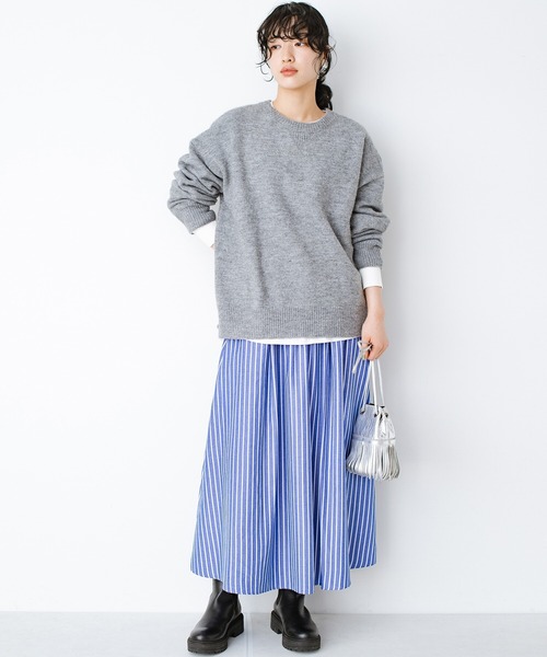 haco!(ハコ)の「気がねなくラクさせてくれる甘やかしフレアースカート by que made me(スカート・レディース・ベージュ系その他/ブルー系その他・SMALL/MEDIUM/LARGE/X-LARGE)」の22枚目の写真