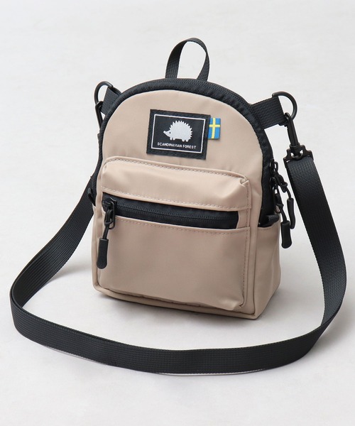 SCANDINAVIAN FOREST（スカンジナビアン・フォレスト）の「撥水ナイロン 軽量 ミニリュック型 ポシェット（ショルダーバッグ・レディース・グレー/ブラック/ベージュ/ブラウン/ブルー・FREE）」の8枚目の写真