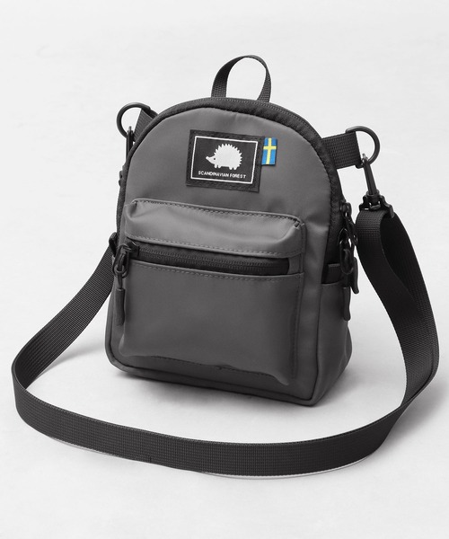 SCANDINAVIAN FOREST（スカンジナビアン・フォレスト）の「撥水ナイロン 軽量 ミニリュック型 ポシェット（ショルダーバッグ・レディース・グレー/ブラック/ベージュ/ブラウン/ブルー・FREE）」の7枚目の写真