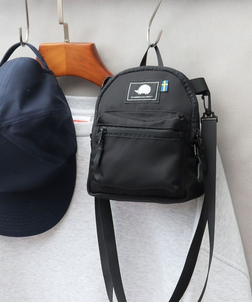 SCANDINAVIAN FOREST（スカンジナビアン・フォレスト）の「撥水ナイロン 軽量 ミニリュック型 ポシェット（ショルダーバッグ・レディース・グレー/ブラック/ベージュ/ブラウン/ブルー・FREE）」の9枚目の写真