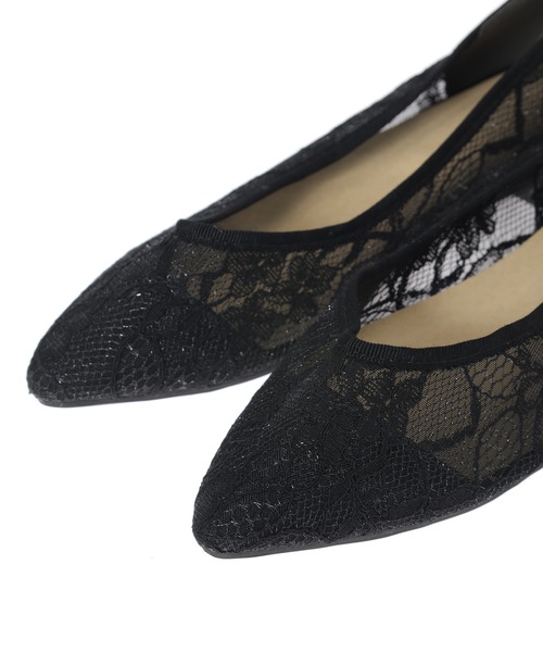 Edit Sheen（エディットシーン）の「レースフラットシューズ（パンプス・レディース・アイボリー/ブラック・23.0cm/23.5cm/22.5cm/24.0cm/24.5cm）」の7枚目の写真