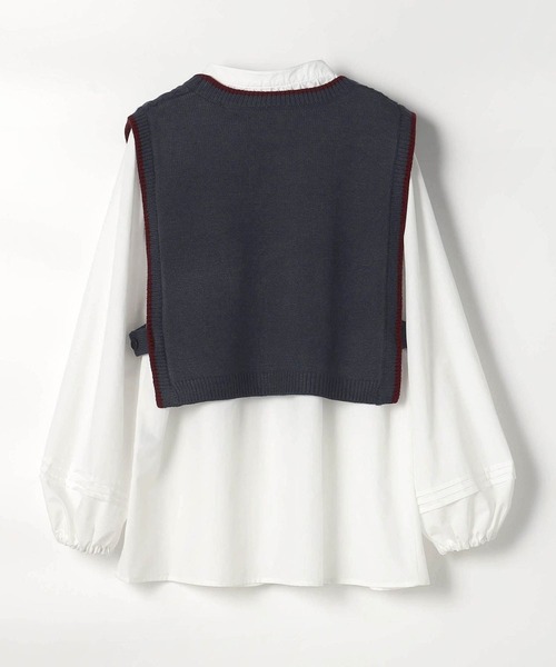 179/WG(イチナナキュウダブルジー)の「ベスト+チュニックブラウスSET(ベスト・レディース・グレー/ブルー/オフホワイト・FREE)」の4枚目の写真