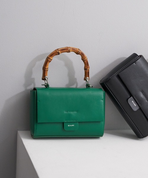 Pal collection(パルコレクション)の「《BEAURE/ビュレ》バンブーハンドルショルダーバック(ショルダーバッグ・レディース・グレー系その他/パープル/グリーン/ブラック・FREE)」の4枚目の写真