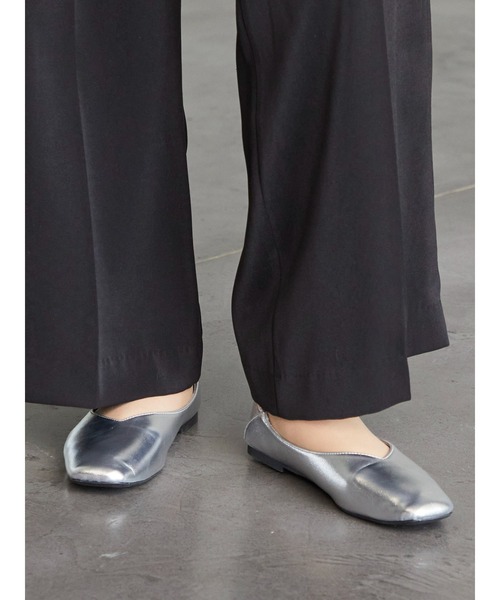 noyau（ノヤウ）の「ソフトタッチVカットバレエ（バレエシューズ・レディース・ブラック/アイボリー/キャメル/シルバー/ブラック系その他3・LL/S/M/L）」の5枚目の写真