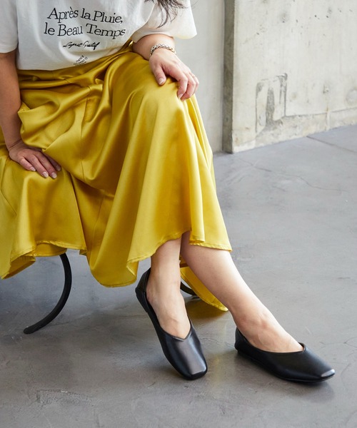 noyau（ノヤウ）の「ソフトタッチVカットバレエ（バレエシューズ・レディース・ブラック/アイボリー/キャメル/シルバー/ブラック系その他3・LL/S/M/L）」の13枚目の写真