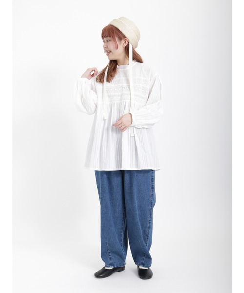 Samansa Mos2（サマンサ モスモス）の「オーバーレースブラウス（シャツ/ブラウス・レディース・オフホワイト/キナリ・ﾌﾘ-）」の10枚目の写真