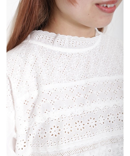 Samansa Mos2（サマンサ モスモス）の「オーバーレースブラウス（シャツ/ブラウス・レディース・オフホワイト/キナリ・ﾌﾘ-）」の15枚目の写真