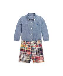 POLO RALPH LAUREN CHILDRENSWEAR（ポロ ラルフ ローレン チルドレンズウェア）の「シャンブレー シャツ & マドラス ショートパンツ セット（ベビーギフト・キッズ）」