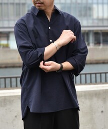 SHIPS any: 〈洗濯機可能〉オーガニックコットン / リネン 7分袖 プルオーバーシャツ◇