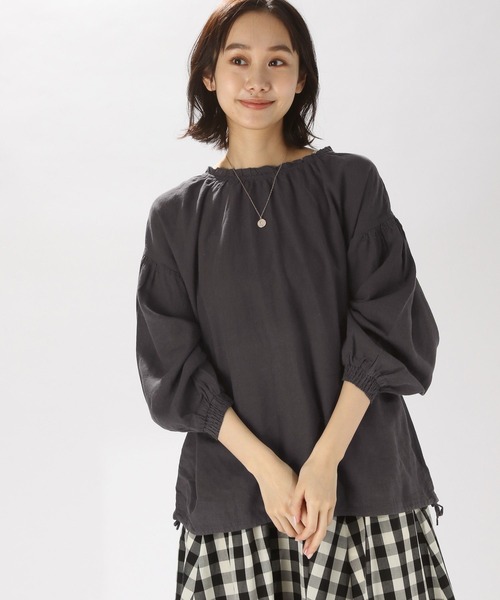 niko and...（ニコアンド）の「リネンリヨセルドロストブラウス（シャツ/ブラウス・レディース・アイボリー/オフホワイト/イエロー/チャコール/ラベンダー・MEDIUM/LARGE）」の17枚目の写真