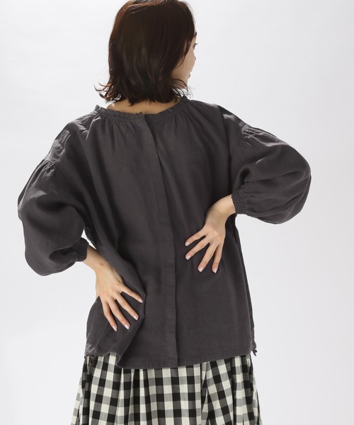 トップス 39 セール】リネンリヨセルドロストブラウス（シャツ/ブラウス