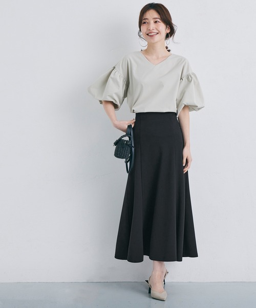 coca（coca）（コカ）の「カットカルゼマーメイドスカート（スカート・レディース・グレイッシュベージュ/ブラック・M/L）」の9枚目の写真