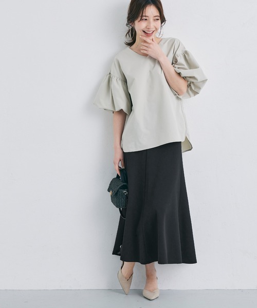 coca（coca）（コカ）の「カットカルゼマーメイドスカート（スカート・レディース・グレイッシュベージュ/ブラック・M/L）」の4枚目の写真
