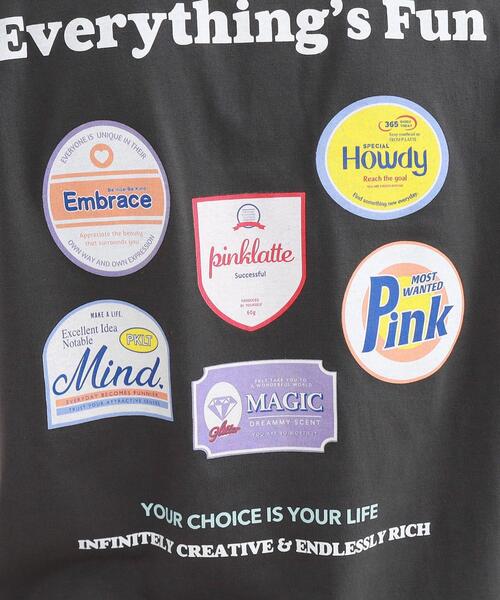 PINK-latte（ピンクラテ）の「◆ワッペンデザインバックプリントTシャツ（Tシャツ/カットソー・キッズ・オフホワイト/ブラック/ワインレッド/グリーン・14/15 /16）」の12枚目の写真