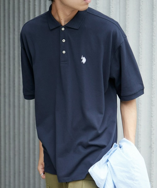 U.S. POLO ASSN.（ユーエスポロアッスン）の「【U.S. POLO ASSN】ワンポイント刺繍カノコポロ（ポロシャツ・メンズ・オフホワイト/ダークグリーン/ネイビー・MEDIUM/LARGE）」の3枚目の写真