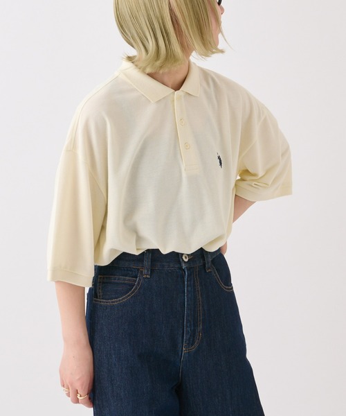 U.S. POLO ASSN.（ユーエスポロアッスン）の「【U.S. POLO ASSN】ワンポイント刺繍カノコポロ（ポロシャツ・メンズ・オフホワイト/ダークグリーン/ネイビー・MEDIUM/LARGE）」の5枚目の写真