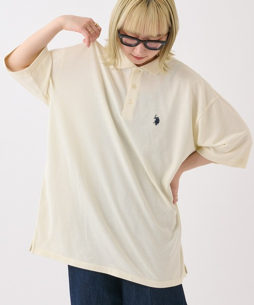 U.S. POLO ASSN.（ユーエスポロアッスン）の「【U.S. POLO ASSN】ワンポイント刺繍カノコポロ（ポロシャツ・メンズ・オフホワイト/ダークグリーン/ネイビー・MEDIUM/LARGE）」の7枚目の写真