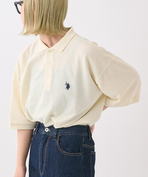 U.S. POLO ASSN.（ユーエスポロアッスン）の「【U.S. POLO ASSN】ワンポイント刺繍カノコポロ（ポロシャツ・メンズ・オフホワイト/ダークグリーン/ネイビー・MEDIUM/LARGE）」の4枚目の写真