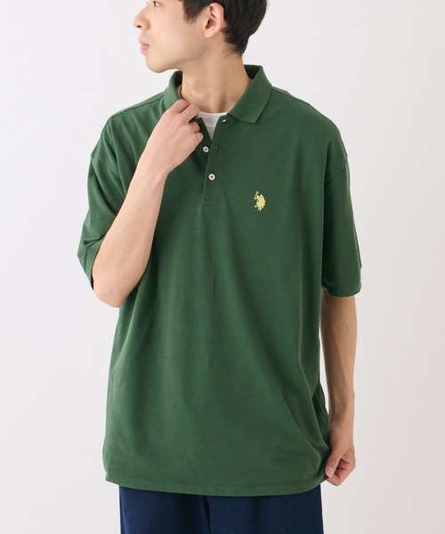 U.S. POLO ASSN.（ユーエスポロアッスン）の「【U.S. POLO ASSN】ワンポイント刺繍カノコポロ（ポロシャツ・メンズ・オフホワイト/ダークグリーン/ネイビー・MEDIUM/LARGE）」の14枚目の写真