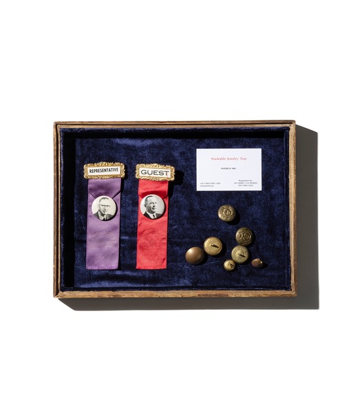 PUEBCO（プエブコ）の「STACKABLE JEWELRY TRAY（インテリア雑貨・メンズ・ベージュ/ネイビー・ONE SIZE）」の2枚目の写真