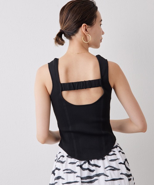 Whim Gazette（ウィムガゼット）の「【THE PAUSE】ニットビスチェ（ニット/セーター・レディース・ブラック/ホワイト系その他・FREE）」の9枚目の写真