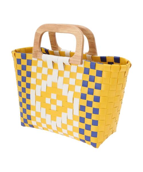 AMERICAN HOLIC(アメリカンホリック)の「ウッドハンドルカゴBAG(ハンドバッグ・レディース・イエロー/グリーン・FREE)」の7枚目の写真