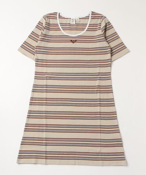 ROXY（ロキシー）の「ROXY/ロキシー 半袖ワンピース RDR232020（ワンピース・レディース・ブラウン系その他/ブルー/ブラック×ホワイト/ブラック・L/M）」の3枚目の写真