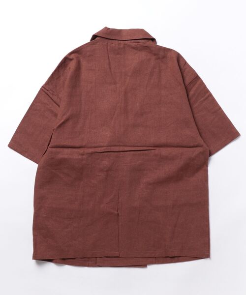 RODEO CROWNS WIDE BOWL（ロデオクラウンズワイドボウル）の「ハーフスリーブリネンジャケット（テーラードジャケット・レディース・ブラウン/アイボリー・FREE）」の13枚目の写真