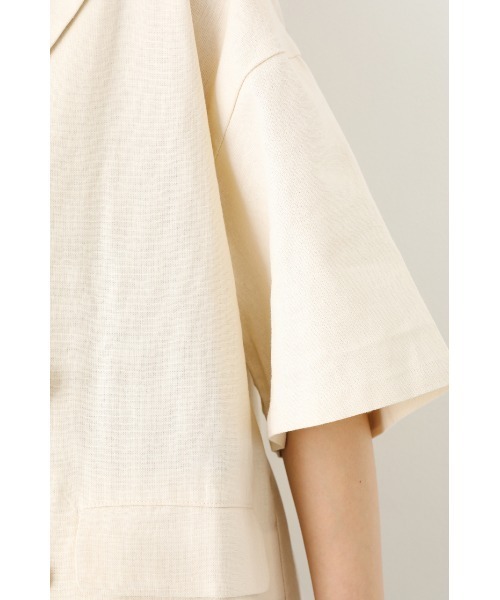 RODEO CROWNS WIDE BOWL（ロデオクラウンズワイドボウル）の「ハーフスリーブリネンジャケット（テーラードジャケット・レディース・ブラウン/アイボリー・FREE）」の10枚目の写真