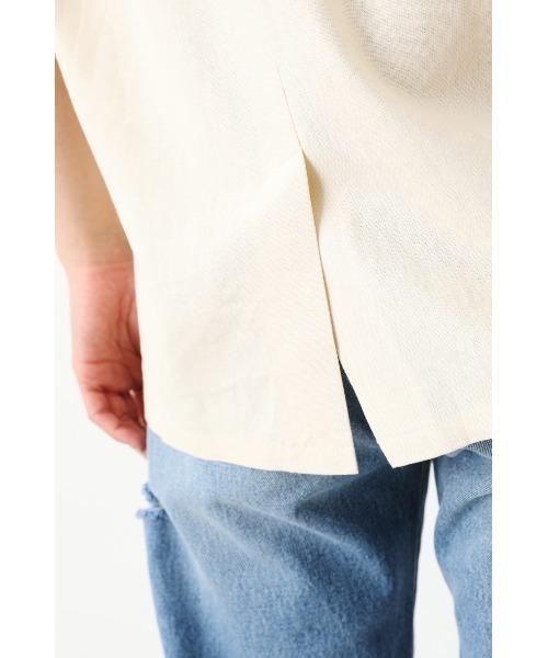 RODEO CROWNS WIDE BOWL（ロデオクラウンズワイドボウル）の「ハーフスリーブリネンジャケット（テーラードジャケット・レディース・ブラウン/アイボリー・FREE）」の12枚目の写真