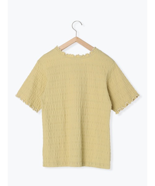 Samansa Mos2(サマンサ モスモス)の「カットシャーリング配色メロー半袖カットソー(Tシャツ/カットソー・レディース・ブラック/オフホワイト/ブラウン/グリーン・F)」の7枚目の写真