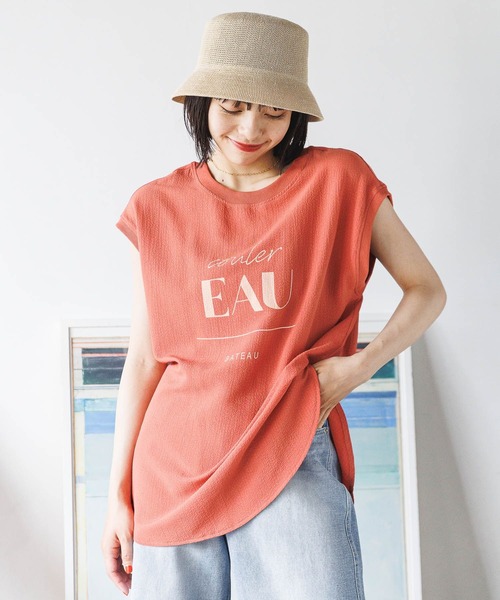 BAYFLOW（ベイフロー）の「楊柳ロゴＴ（Tシャツ/カットソー・レディース・テラコッタ/ブラック/カーキ/オフホワイト・FREE）」の16枚目の写真