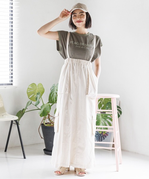 BAYFLOW（ベイフロー）の「楊柳ロゴＴ（Tシャツ/カットソー・レディース・テラコッタ/ブラック/カーキ/オフホワイト・FREE）」の18枚目の写真