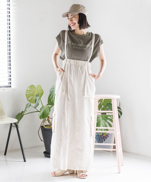 BAYFLOW（ベイフロー）の「楊柳ロゴＴ（Tシャツ/カットソー・レディース・テラコッタ/ブラック/カーキ/オフホワイト・FREE）」の19枚目の写真