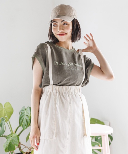 BAYFLOW（ベイフロー）の「楊柳ロゴＴ（Tシャツ/カットソー・レディース・テラコッタ/ブラック/カーキ/オフホワイト・FREE）」の20枚目の写真